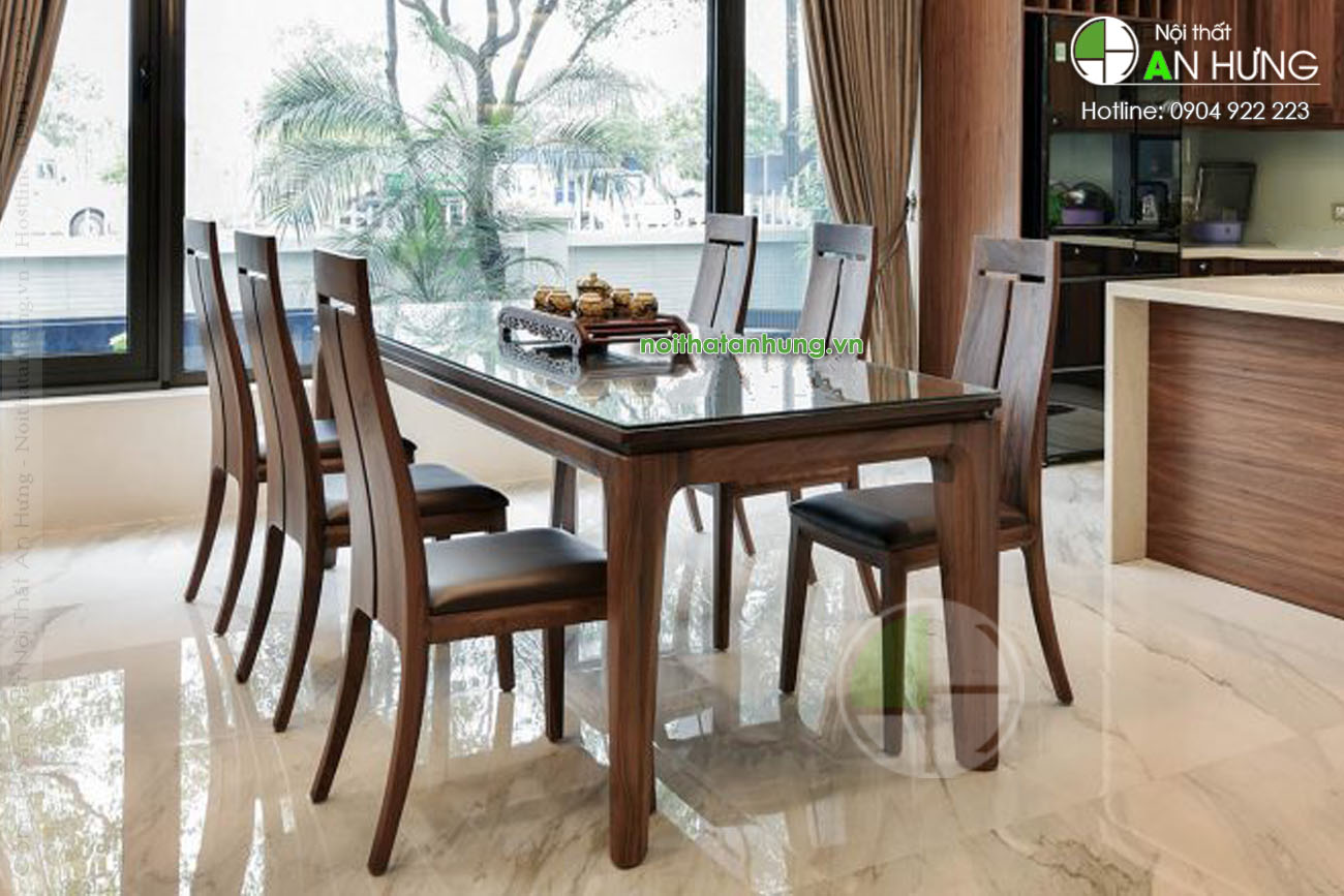 MẪU BỘ BÀN GHẾ ĂN GỖ ÓC CHÓ CAO CẤP - KK11