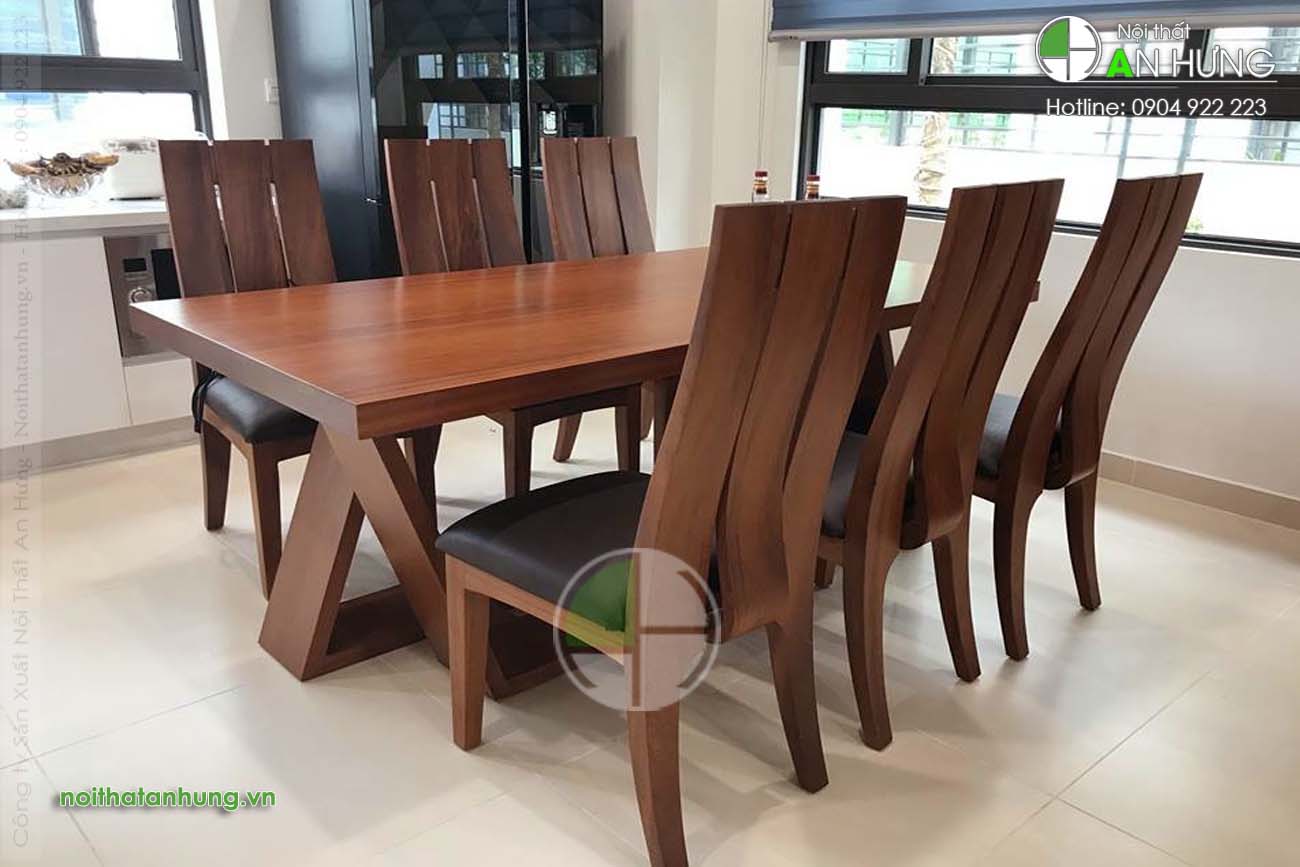 Mẫu bàn ghế ăn gỗ óc chó - KK12