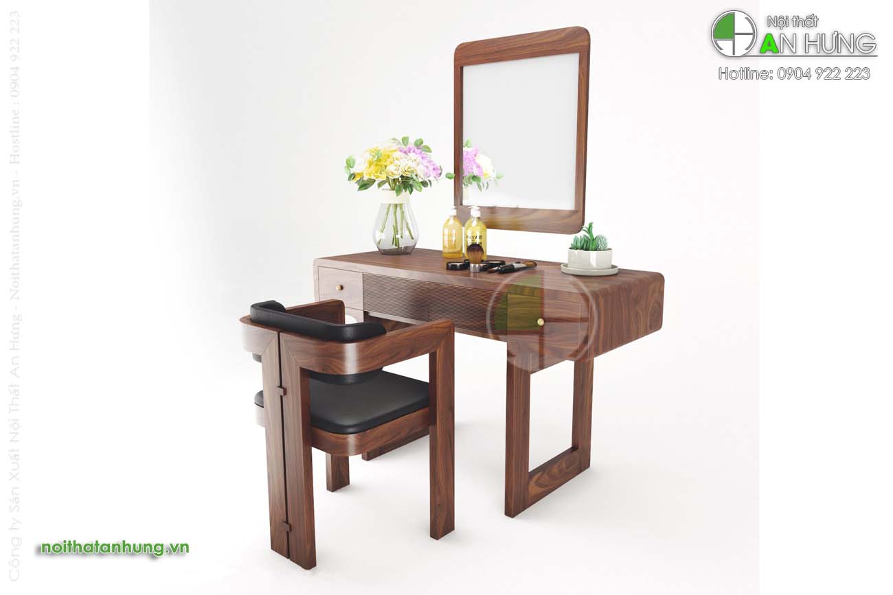 Mẫu bàn phấn gỗ óc chó - GG05