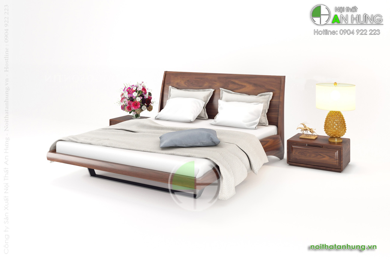 KIỂU GIƯỜNG NGỦ GỖ ÓC CHÓ TỰ NHIÊN ĐẸP - FF08