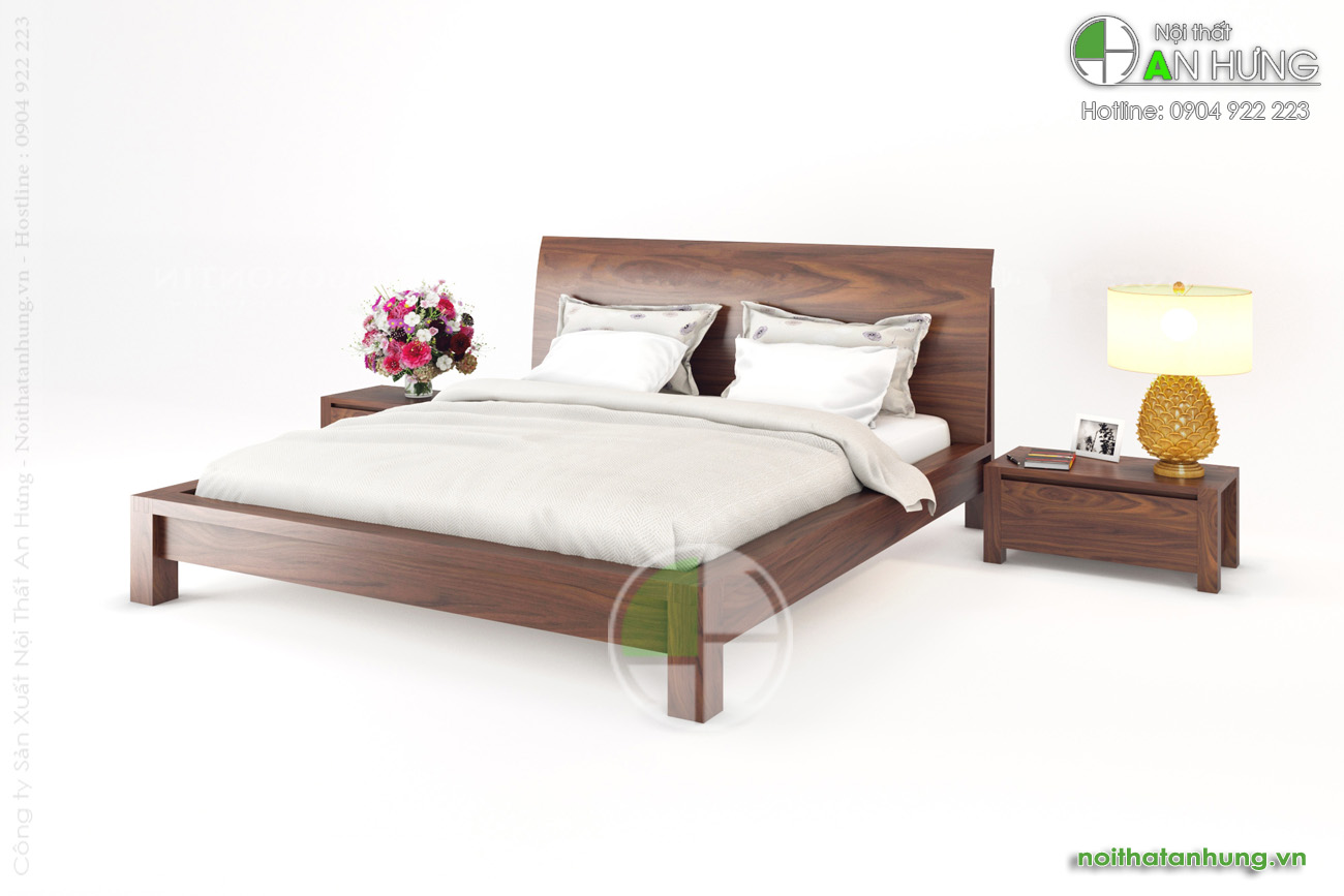 Mẫu giường ngủ gỗ óc chó cao cấp - FF20