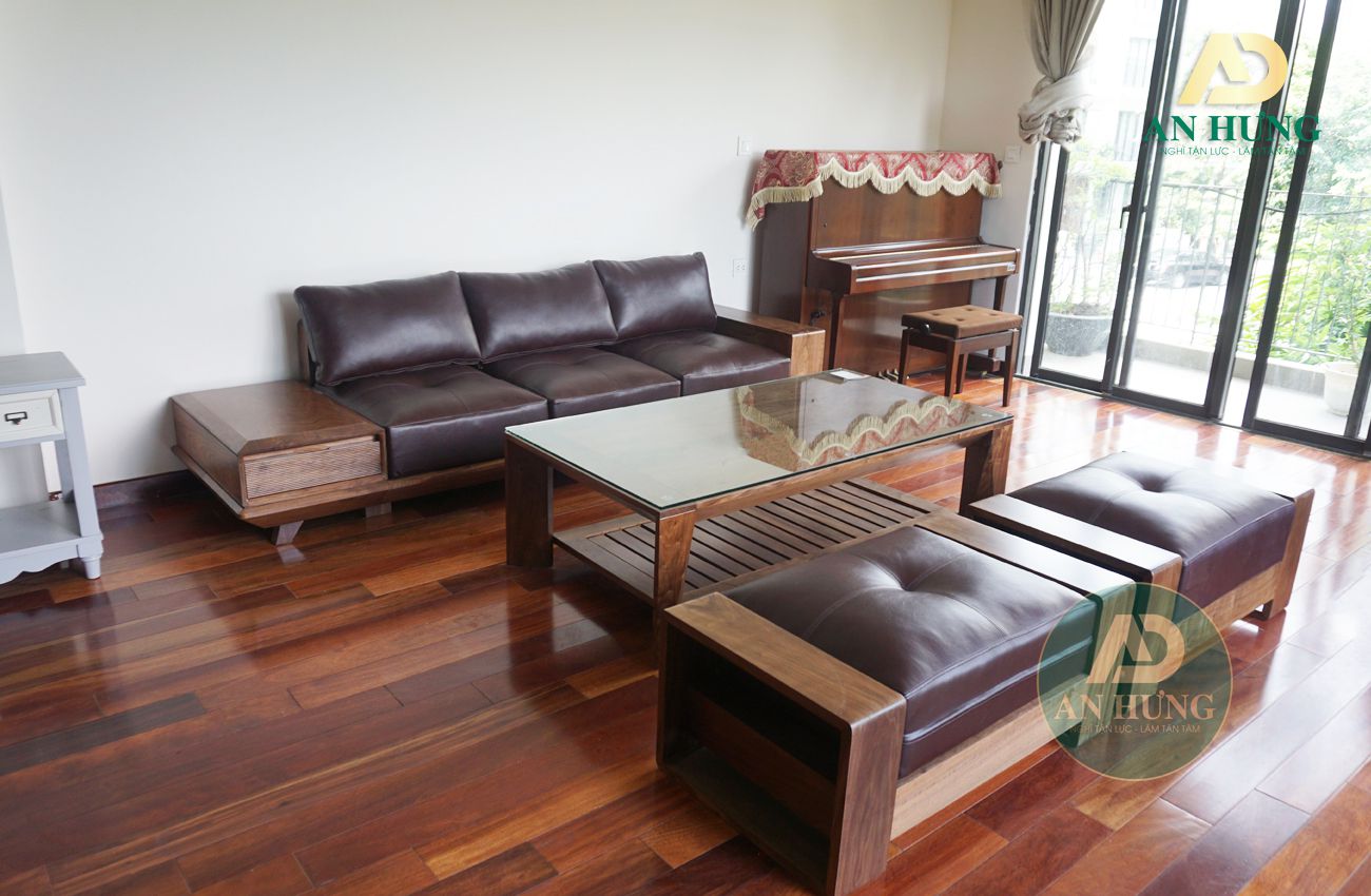 MẪU BỘ SOFA GỖ ÓC CHÓ NHỎ - AA25