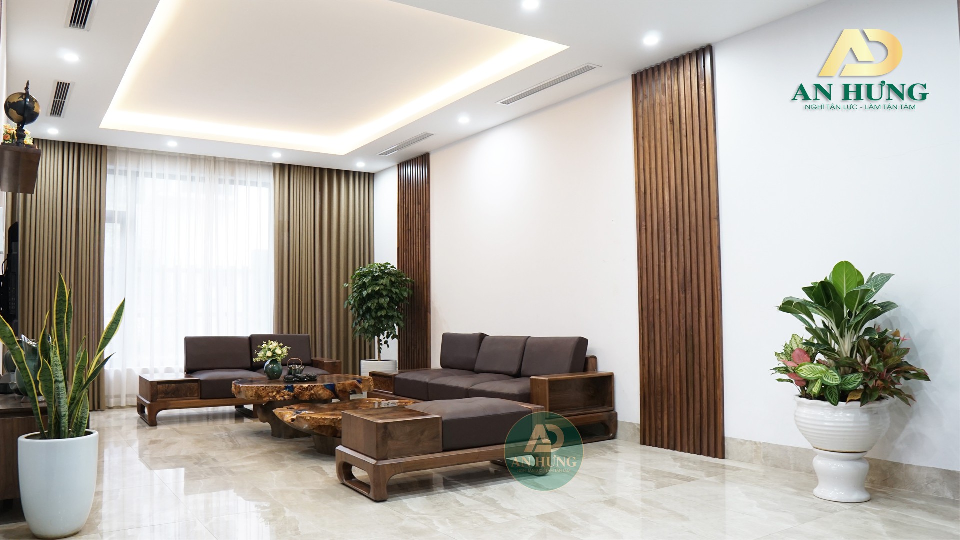 Sofa gỗ óc chó đẹp - AA29