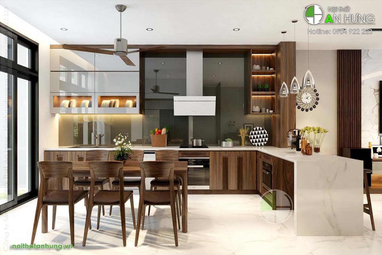 MẪU TỦ BẾP KẾT HỢP BÀN ĐẢO - HH07