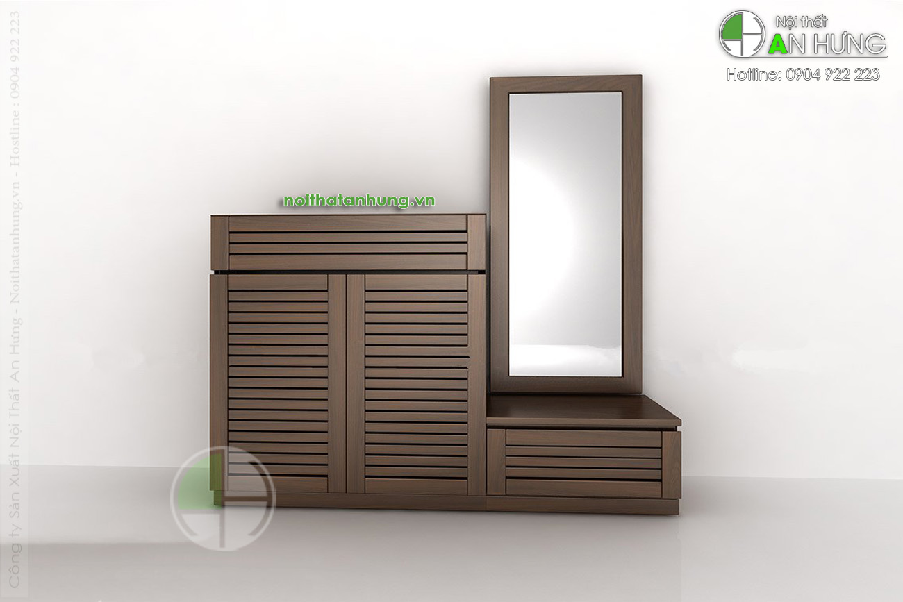 Mẫu tủ giày gỗ óc chó đẹp - DD08