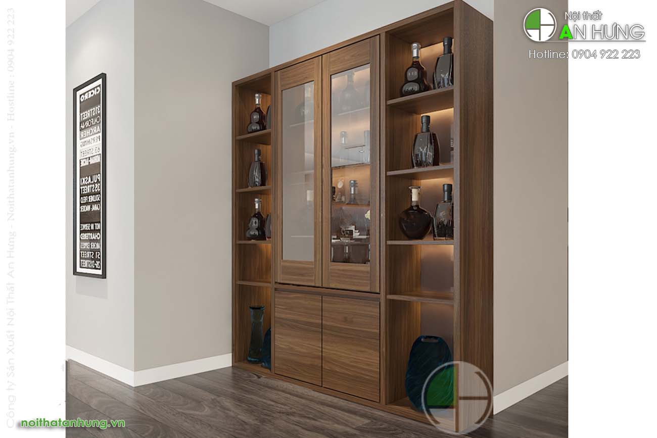 Tủ rượu gỗ óc chó đẹp - TT10