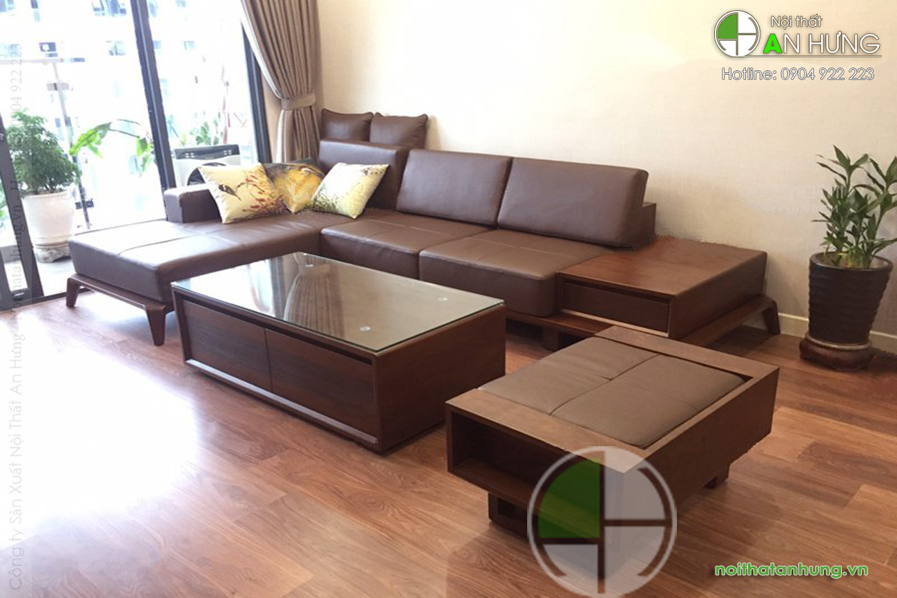 Sofa gỗ bàn ghế gỗ óc chó - SFG39