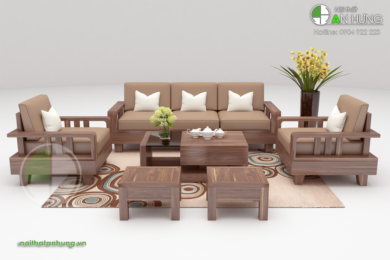 BỘ SOFA GỖ BÀN GHẾ PHÒNG KHÁCH ĐẸP - SFG41