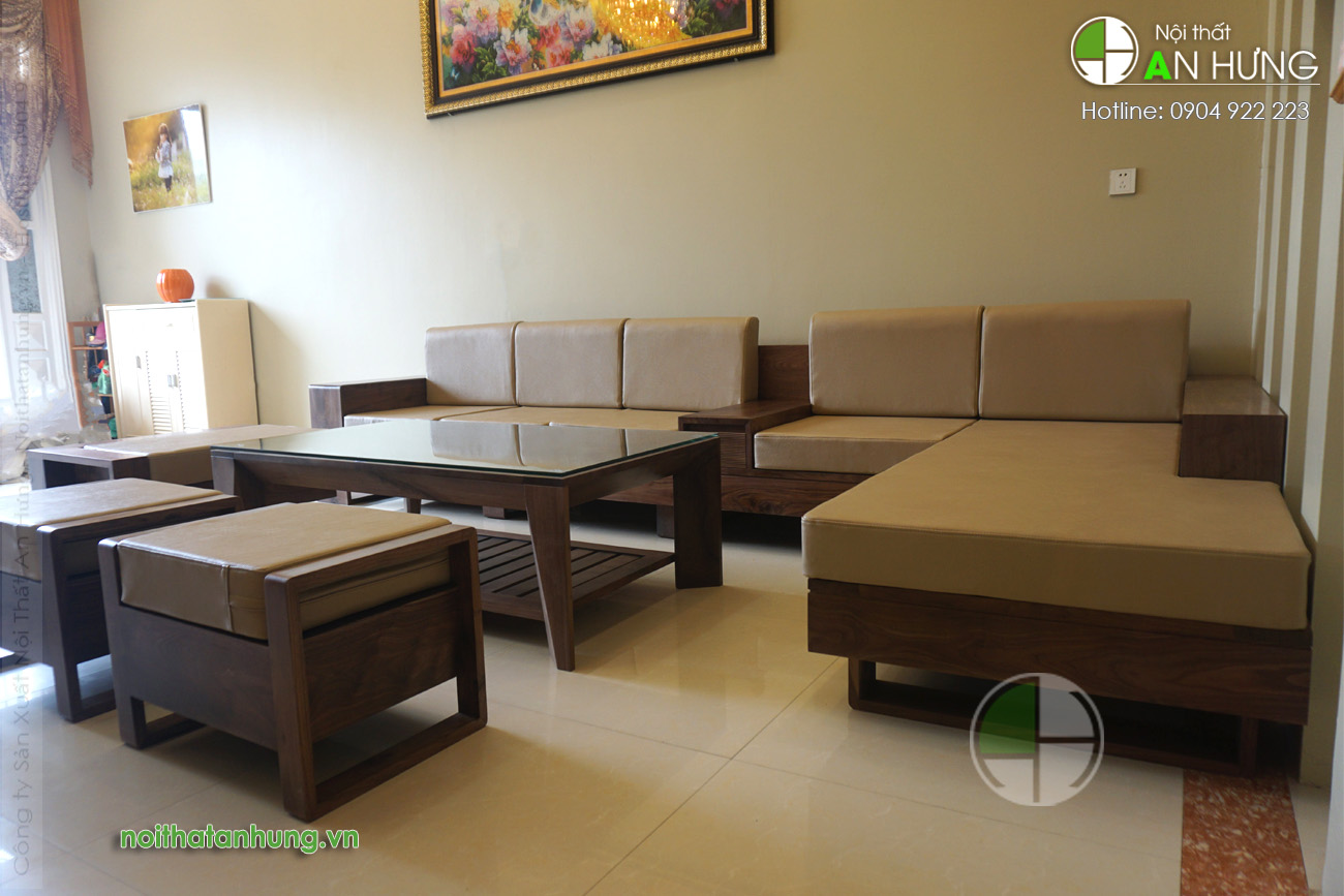 MẪU BÀN GHẾ SOFA GỖ ÓC CHÓ - SFG58