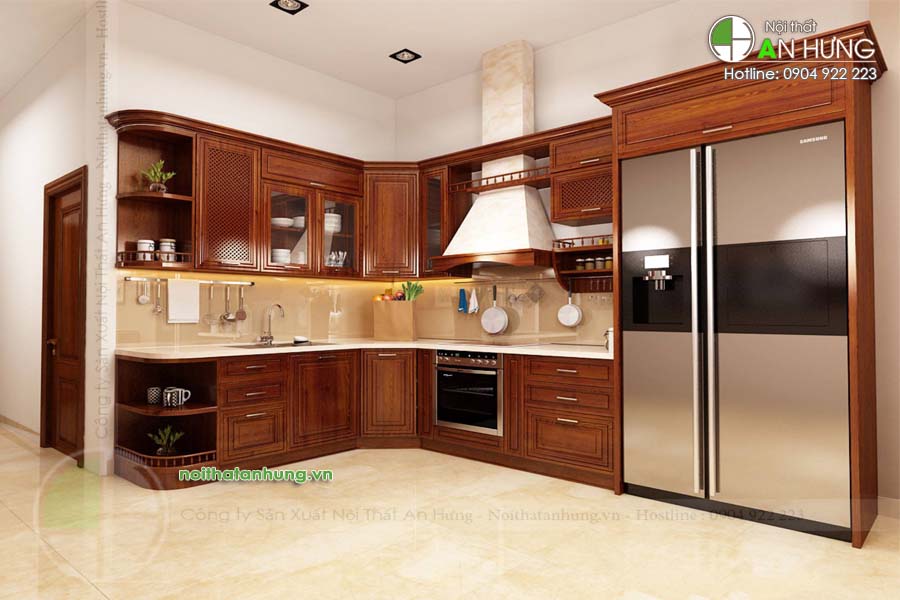 MẪU TỦ  BẾP GỖ TỰ NHIÊN - TB13