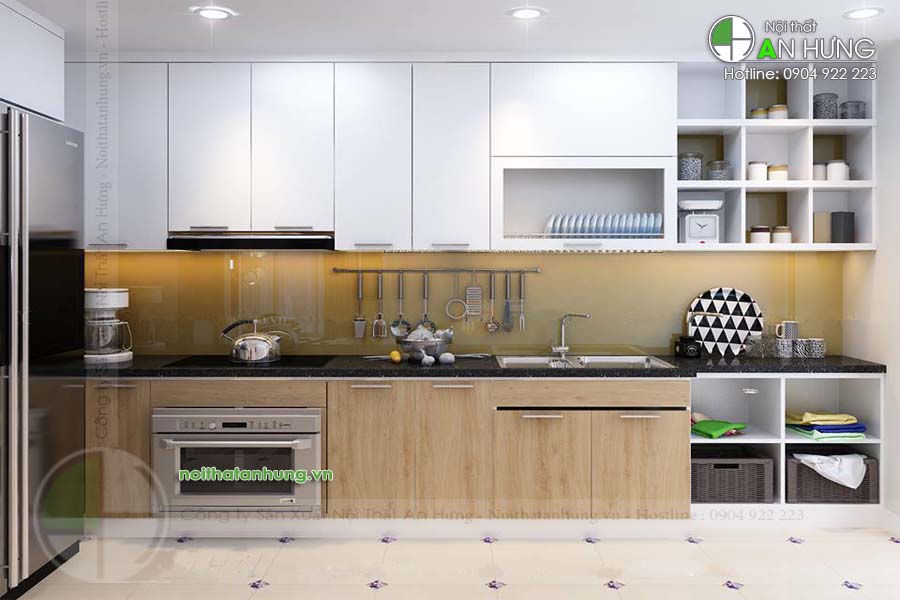 MẪU TỦ BẾP GỖ CÔNG NGHIỆP HIỆN ĐẠI - TB21