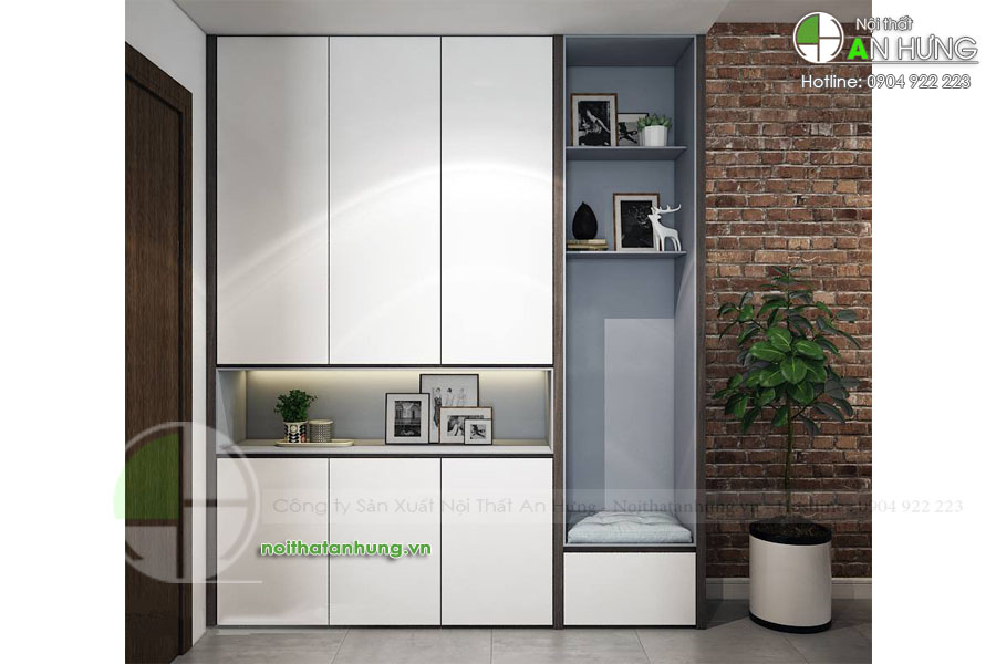 MẪU TỦ GIÀY KẾT HỢP GHẾ NGỒI - TG29