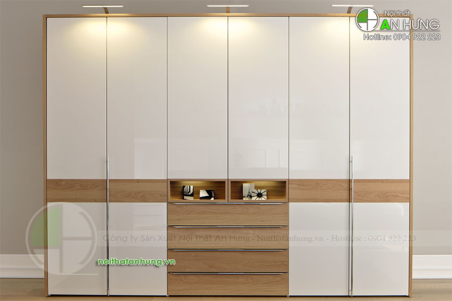 MẪU TỦ QUẦN ÁO SƠN TRẮNG HIỆN ĐẠI ĐẸP - TA21