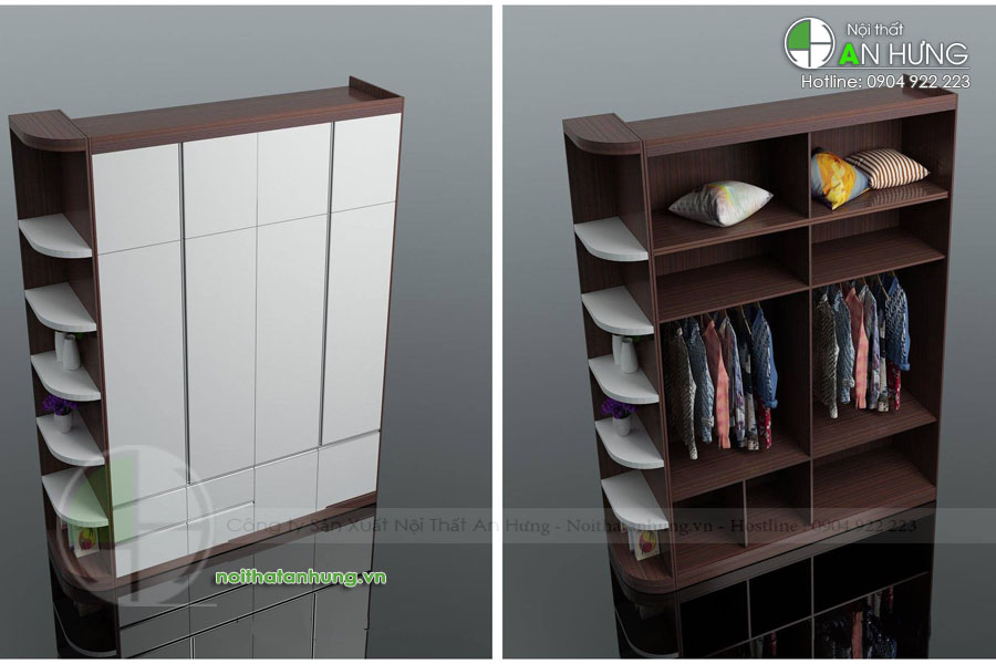 MẪU TỦ QUẦN ÁO BO GÓC ĐẸP HIỆN ĐẠI - TA35