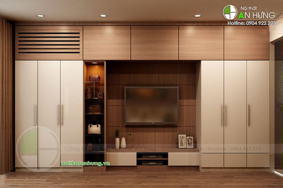 Tủ quần áo kết hợp kệ tivi - TA41