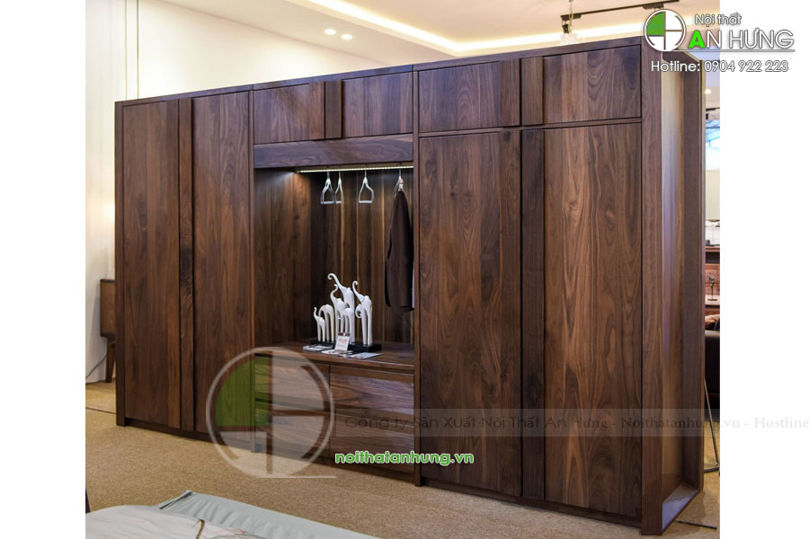 HỆ TỦ QUẦN ÁO GỖ TỰ NHIÊN CAO CẤP ĐẸP - TA45