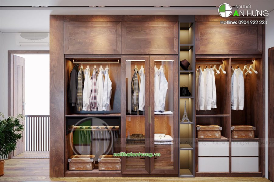MẪU TỦ ÁO GỖ ÓC CHÓ TỰ NHIÊN CAO CẤP ĐẸP - TA58