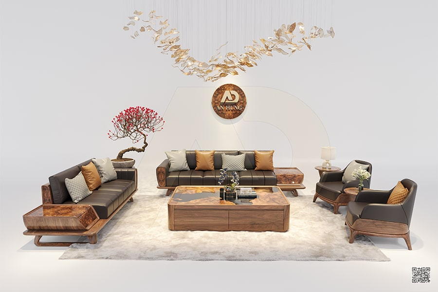 Sofa gỗ sang trọng hiện đại