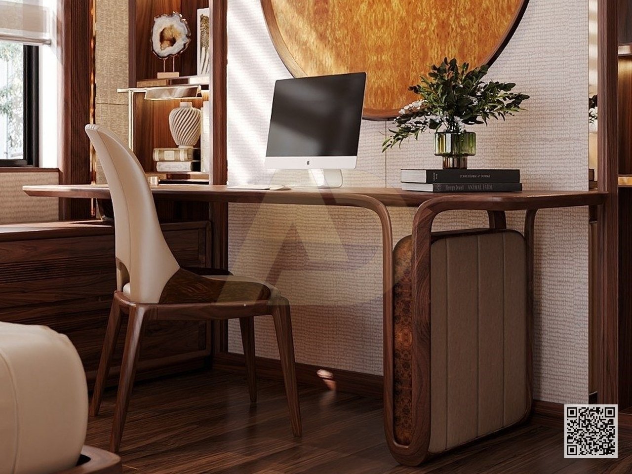 BÀN LÀM VIỆC GỖ ÓC CHÓ HIỆN ĐẠI - UU02