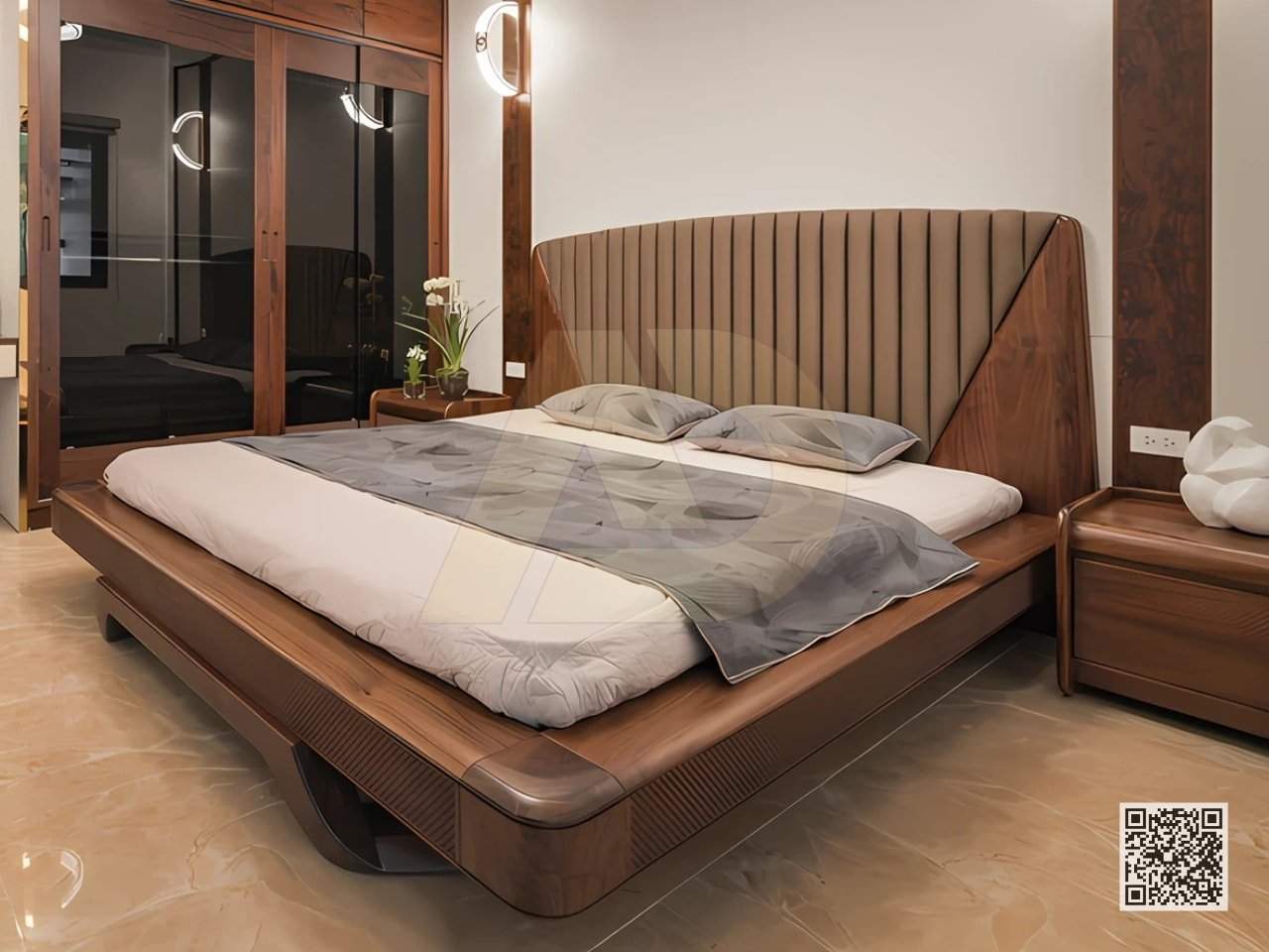MẪU GIƯỜNG NGỦ GỖ ÓC CHÓ CHẮC CHẮN, BỀN BỈ - FF46