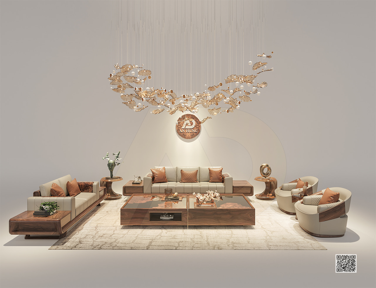 BỘ SOFA GỖ ÓC CHÓ SIÊU CAO CẤP - AA59