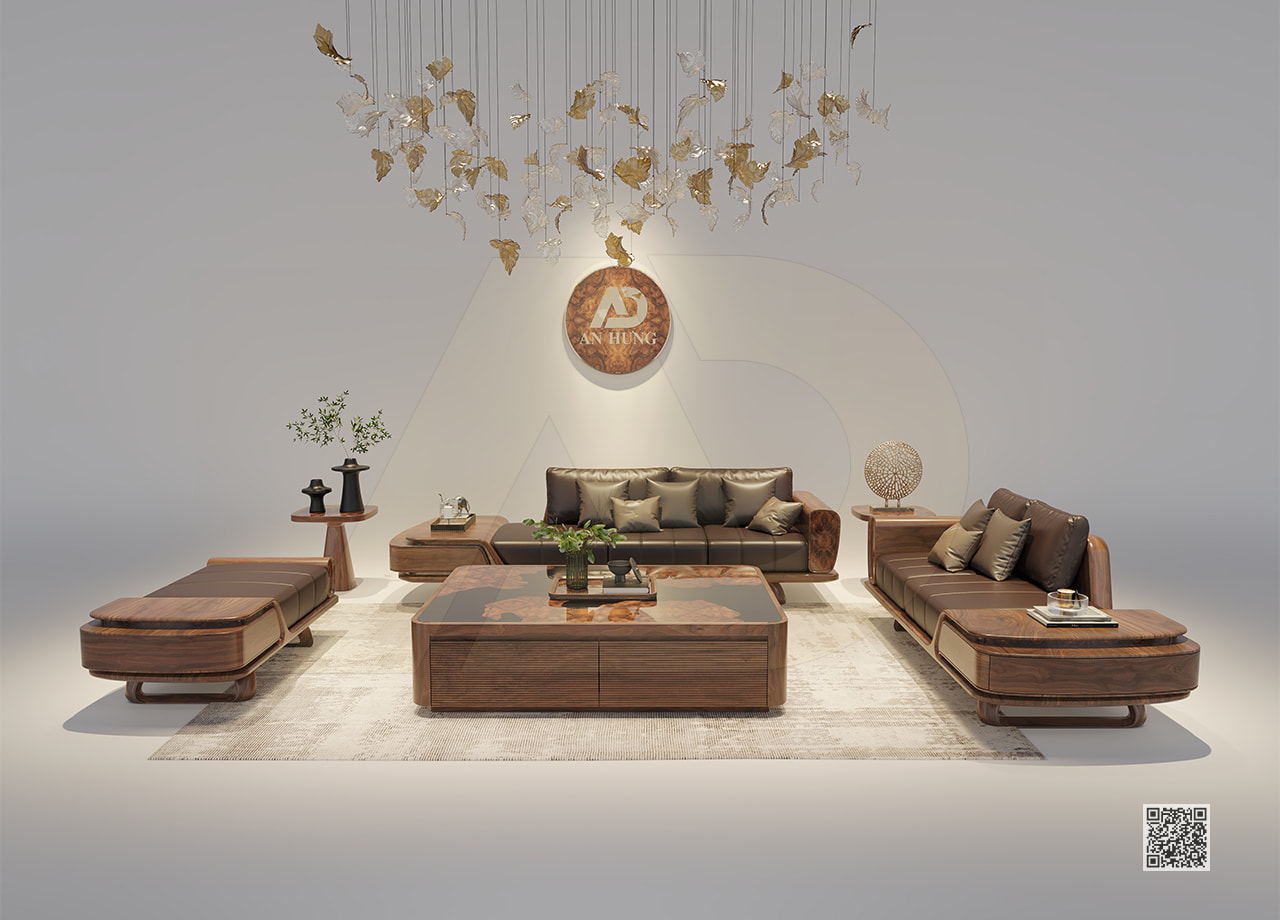 SOFA GỖ ÓC CHÓ ĐẸP - [NEW 2026] - AA60