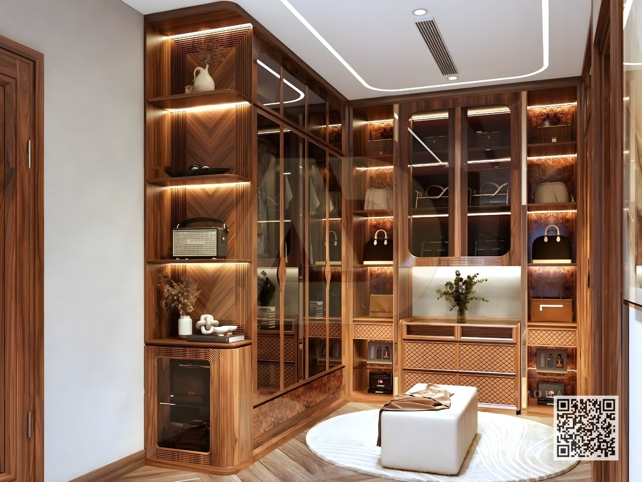TỦ ÁO GỖ ÓC CHÓ ĐẲNG CẤP LUXURY - EE27